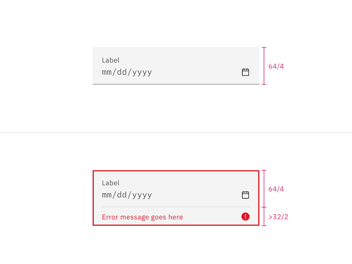 Fluid input size example